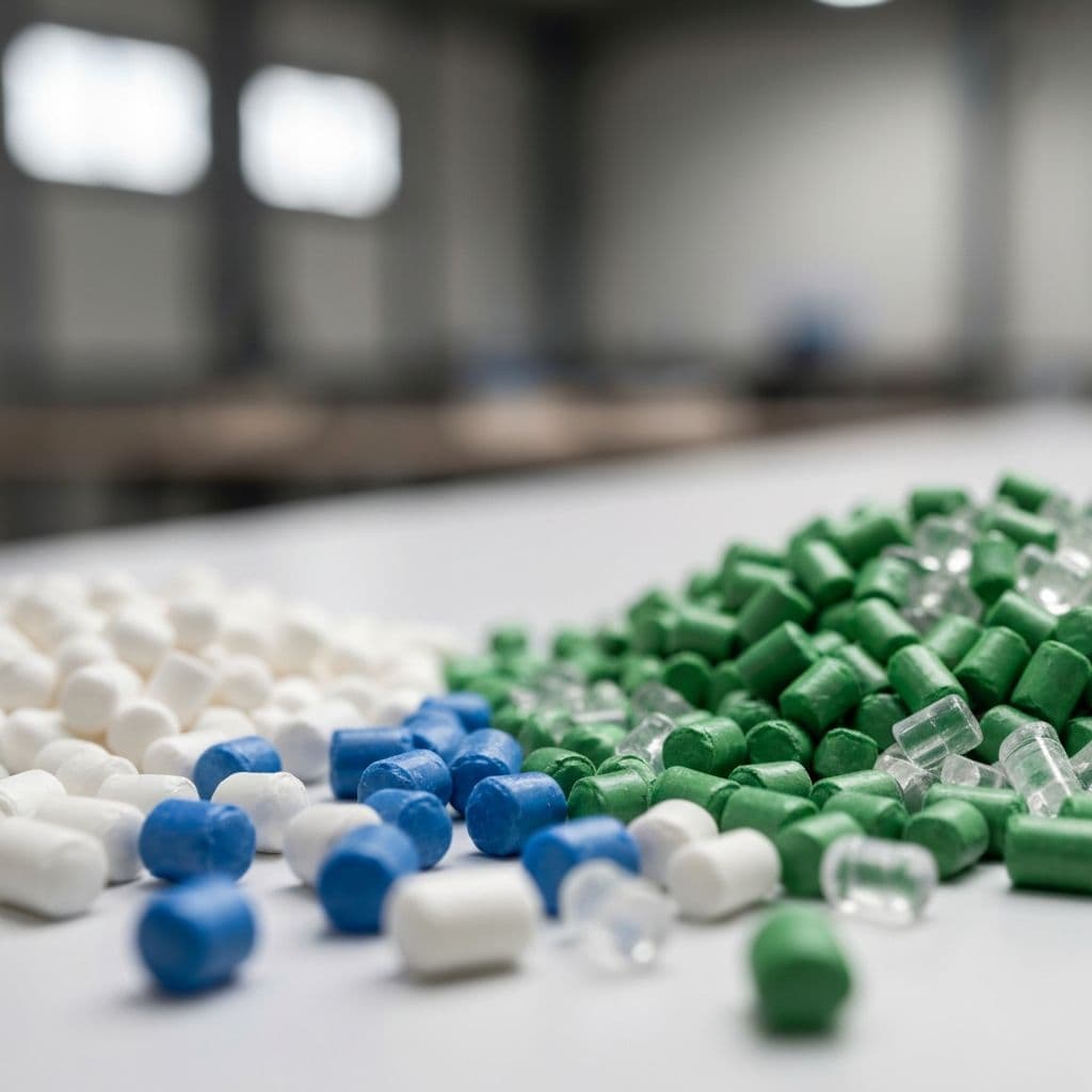 Recycled plastic granules